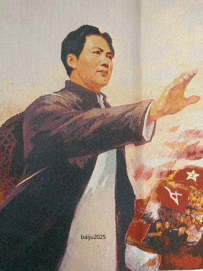 36" Cloth Silk China Great Leader Chairman Mao Mao Zedong Thangka Mural 1578/