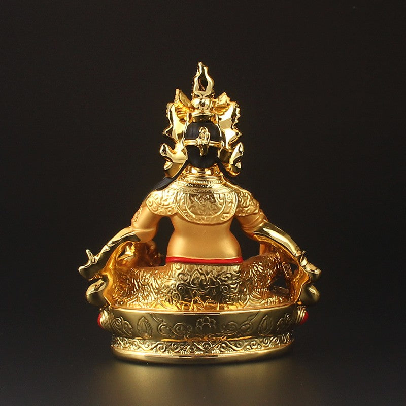 Yellow Jambhala Vajrayana Resin Gilding Buddha Statue Handicraft Ornament