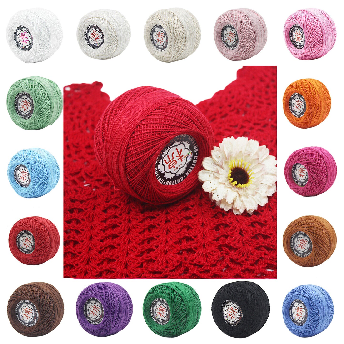 Hot Sale 50g Soft Cotton Thread Yarn Knitting Crochet Lace Embroidery Yarn