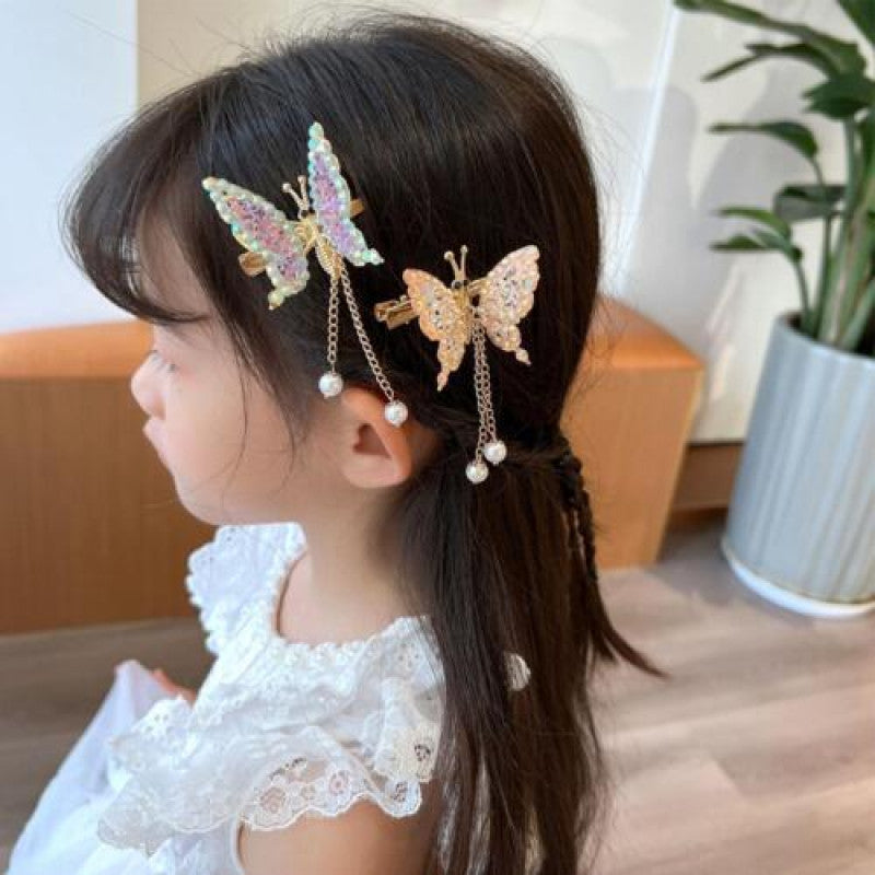 Moving Butterfly Pearl Hair Clips Flying Shiny Rhinestone Hairpin Barrettes Best