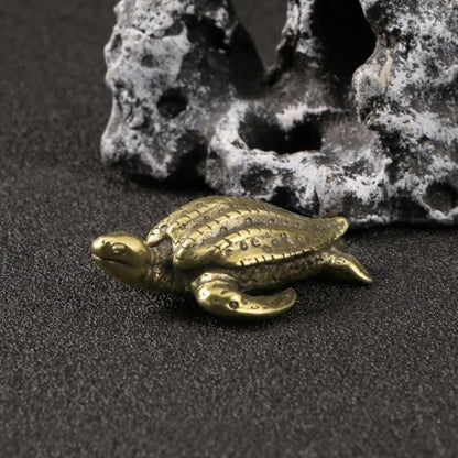 Brass Turtle Ornaments Tea Pet Decoration Office Ornaments Copper Artifact
