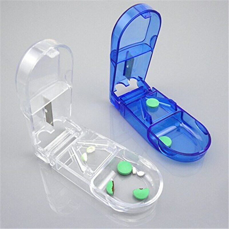 Pill Cutter Handy Drug Box Tablet Splitter Medicine Pill Case Pill Cutter Case