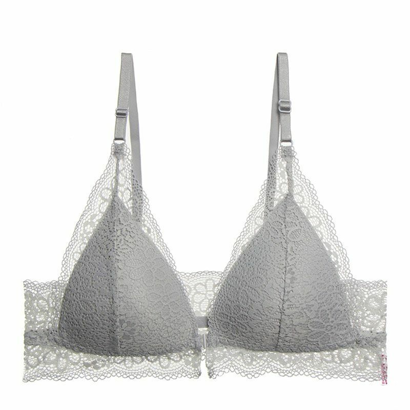 Women Bra Lace Wireless Front Closure Sexy Lingerie Push Up Breathable Bralette