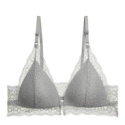 Women Bra Lace Wireless Front Closure Sexy Lingerie Push Up Breathable Bralette