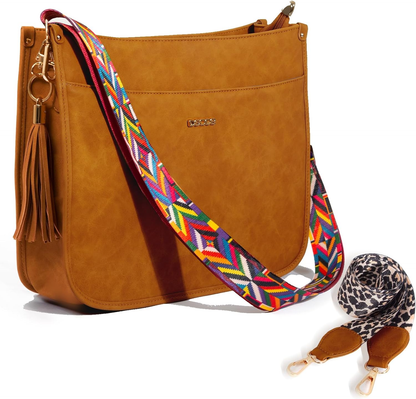 Vegan Leather Crossbody Bag for Women Hobo Handbag Purse Shoulder Bag with Strap