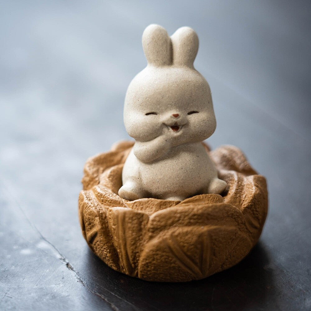 Ornament New Lovely Rabbit Statue Small Size Creative Yixing Zisha Clay Tea Pet