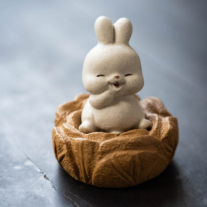 Ornament New Lovely Rabbit Statue Small Size Creative Yixing Zisha Clay Tea Pet