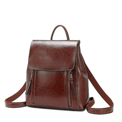 Genuine Leather Women Backpack Shoulder Bag Girls School Skin Book Laptop Bags
