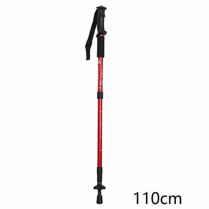 Telescopic Hiking Camping Climbing Walking Stick Trekking Pole Cane Elderly Red