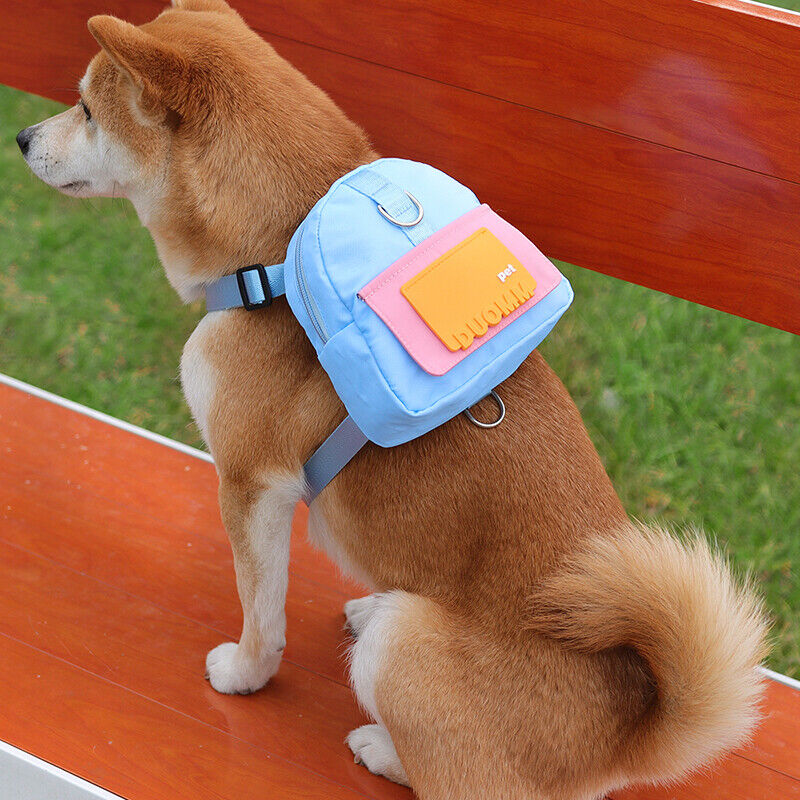 Pet Snack Self Backpack Dog Outdoor Travel Pouch Dog School Bag Waterproof Cute⌒