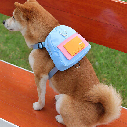 Pet Snack Self Backpack Dog Outdoor Travel Pouch Dog School Bag Waterproof Cute⌒