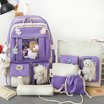 Set Girls Student School Bag Girls Schoolbag Book Bags Women Travel Backpack