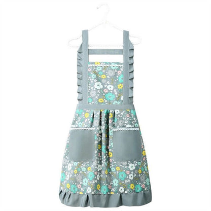 Cooking Aprons Cotton Canvas Floral Home Kitchen Fashion Thin Breathable 65x65cm