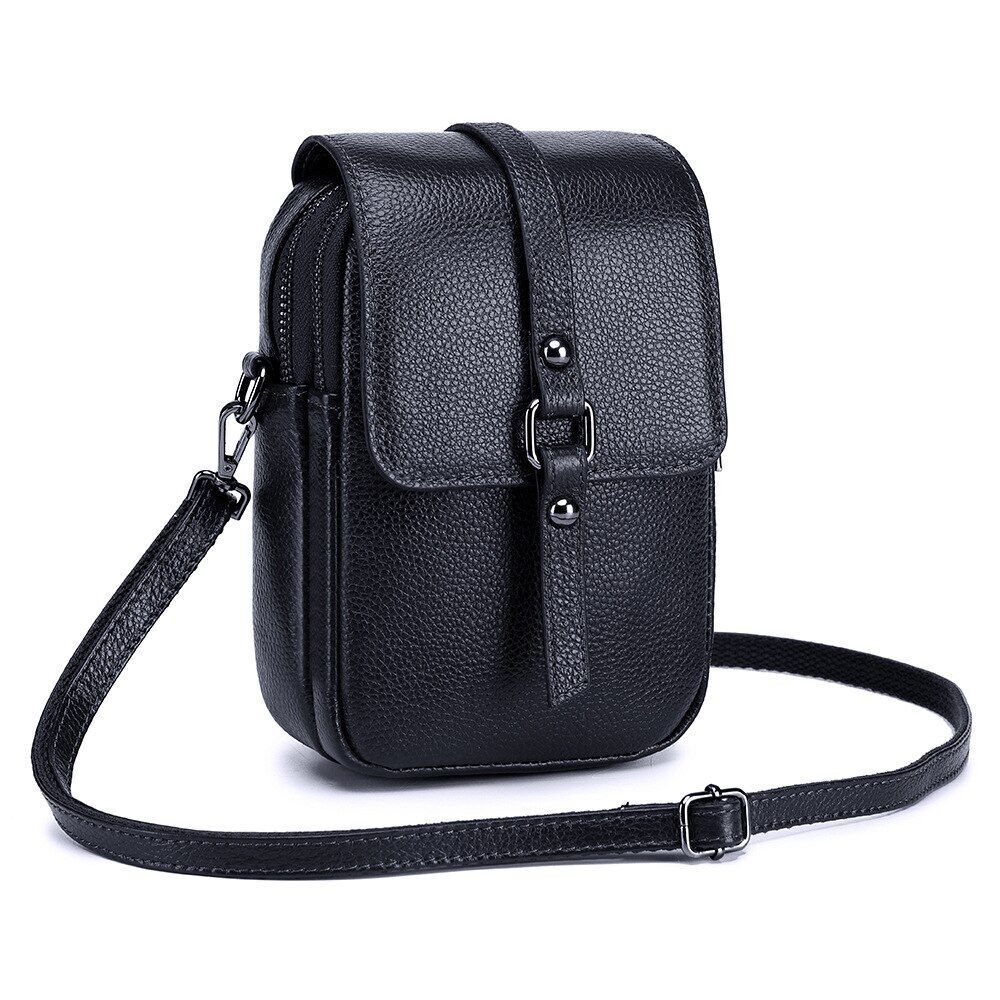 Women Shoulder Bag Genuine Leather Small Handbag Crossbody Purse Bucket Shape