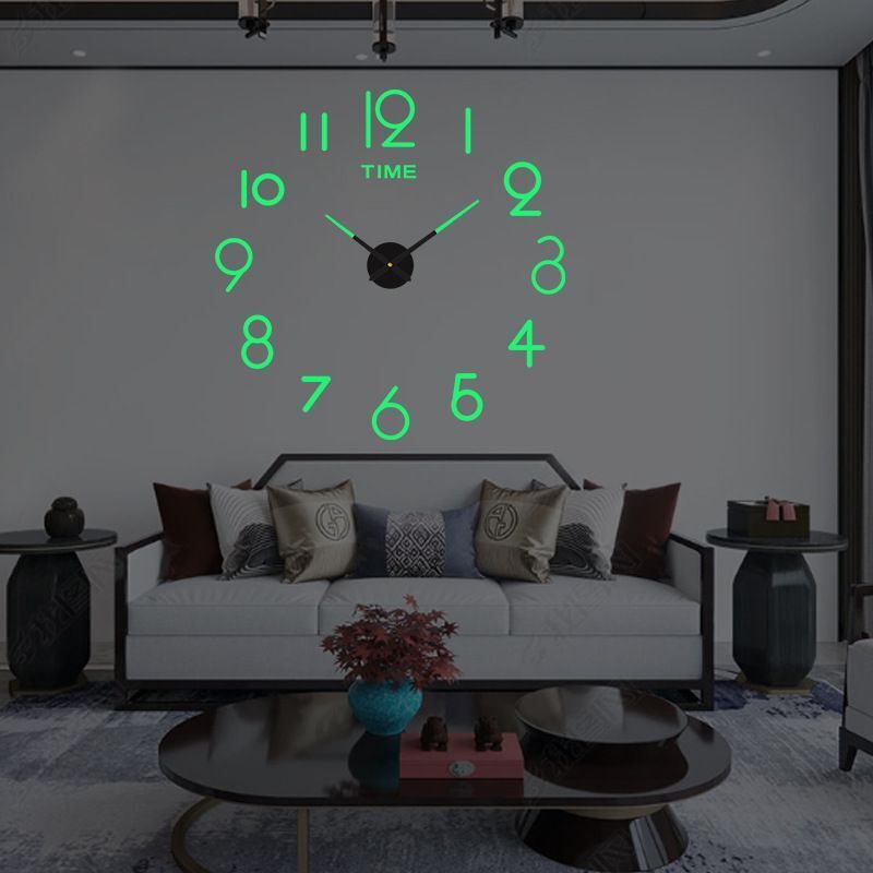 DIY Wall Clocks Creative Acrylic Punch-Free Luminous Living Room Home Decor 16in