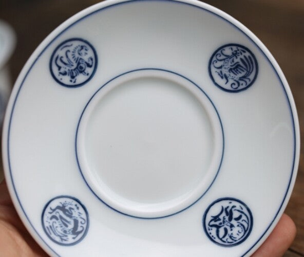 Antique Style Porcelain Gaiwan Ceramic Tureen Small Size Matching Tea Cup China