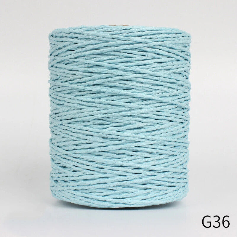 Hand Knitting Yarns 280-300M Natural Raffia Straw Colorful Crochet Threads Rolls