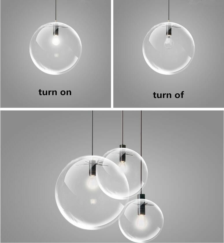 Glass Ball Pendant Lamp Nordic Modern Minimalist Single-head Restaurant Light AC