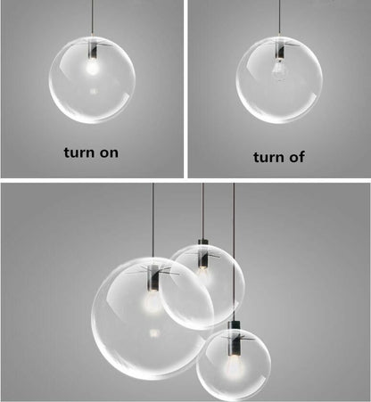Glass Ball Pendant Lamp Nordic Modern Minimalist Single-head Restaurant Light AC