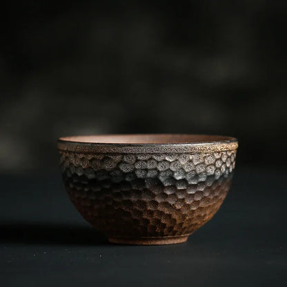 Vintage Handmade Ceramic Teacup Japanese Style Retro Tea Cup Stoneware Tea Set