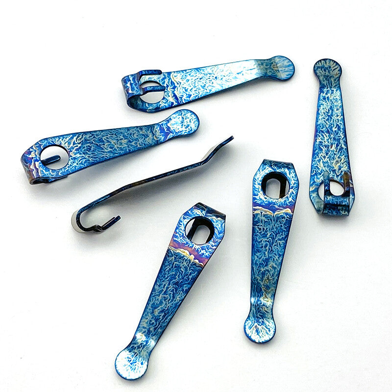 1PC. Knife Titanium Lightweight Deep Carry Pocket Clip for Spyderco Para 3