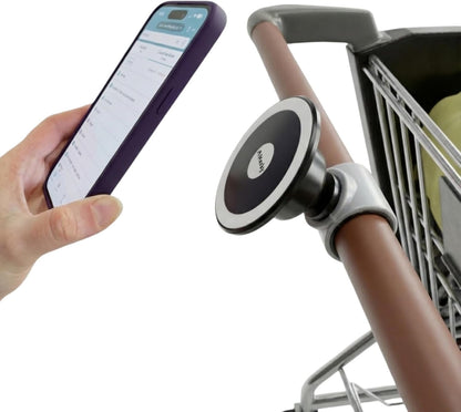 Shopping Cart Phone Holder | Magsafe Compatible Magnetic Mount for Grocery & Sup