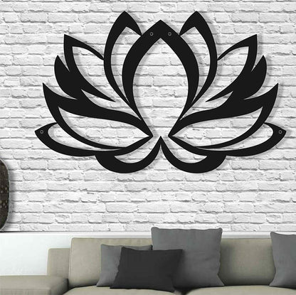 Metal Wall Art - Lotus Flower - Metal Wall Decor Home Office Yoga Studio Décor
