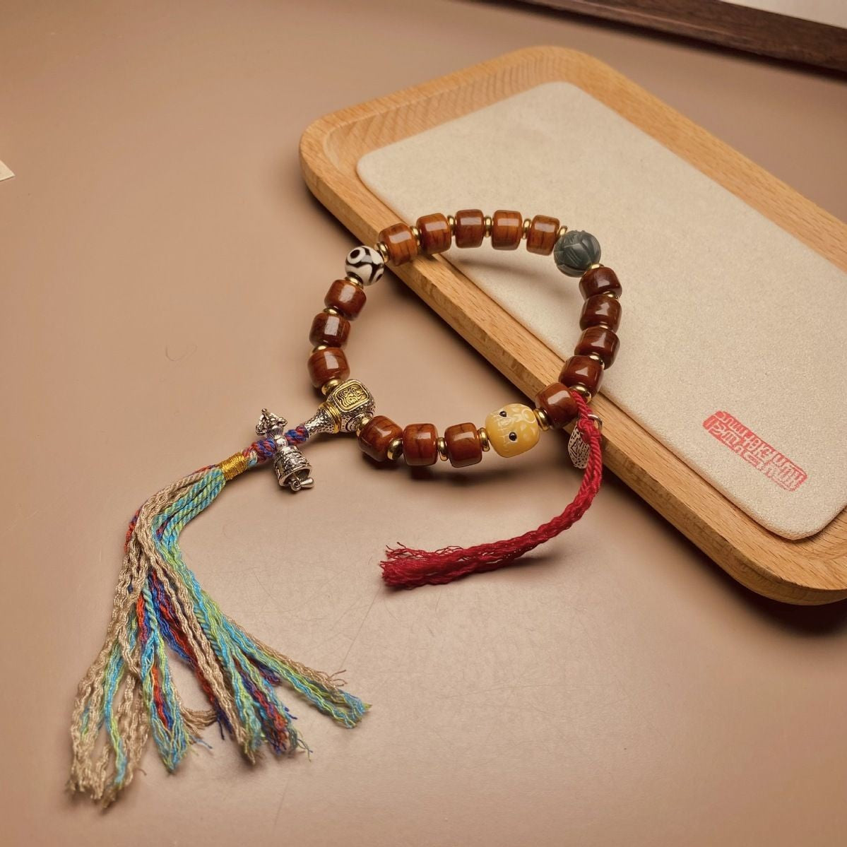 Tibetan Style Prayer Beads Bracelet for Men Women Vintage Handcrafted Jewelry