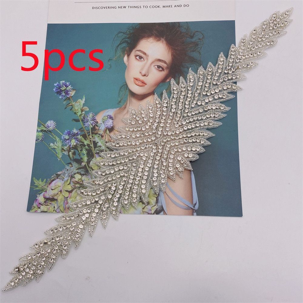 Rhinestone Patches 2-5Pcs Crystal Beaded Iron On Bridal Wedding Dress Decoration