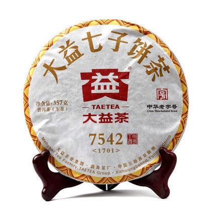 1701 Menghai Dayi 7542 Pu'er Tea Cake 2017 Yunnan TAETEA Puerh Pu-erh 357g Raw