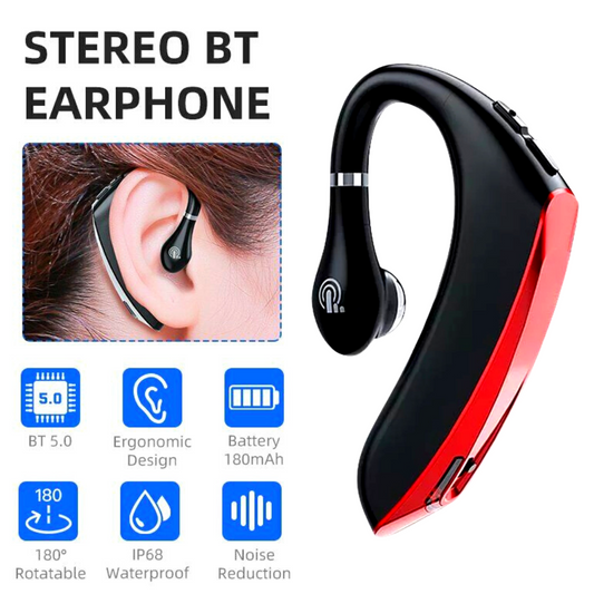 Bluetooth 5.0 Earpiece Wireless Headset Noise Cancelling Earbuds Driving Trucker