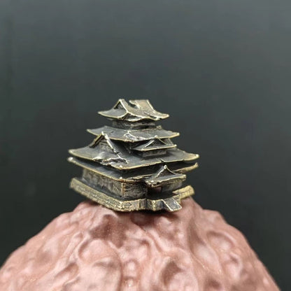 Copper Bonsai Suiseki Micro Landscape Decoration：tower Building