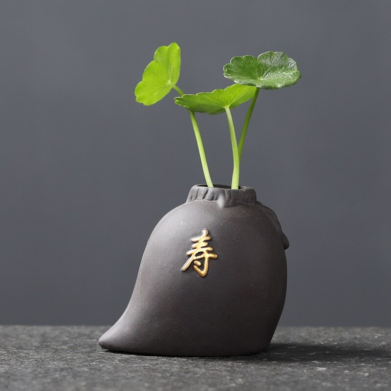 1pc Purple Clay Tea Pet Bonsai Ornaments Hydroponic Plants Tea Set Decoration