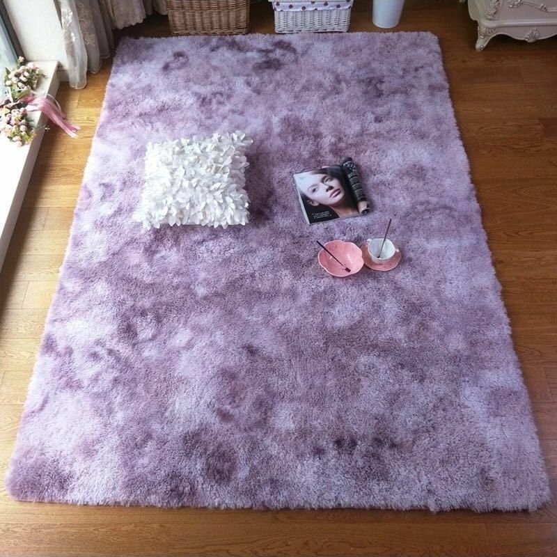 Silk Carpets Soft Living Room Bedroom Rugs Home Tie-dye Faux Fur Polyester Plush