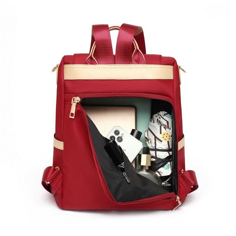 Shopping Backpack Fashion Anti-Theft Women Solid Color Traveling Bag School 35L