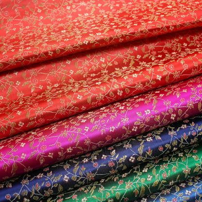 Chinese Jacquard Brocade Floral Satin Fabric for Clothes Bedding Upholstery DIY