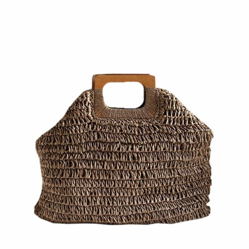 Fashion Bag Summer Beach Bag Large Handbag Handmade Straw Bag Rattan Travel Tote