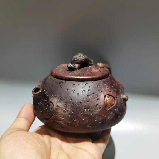Chinese Yixing Zisha Clay Teapot Spring offering stone gourd tea Pot set 400ml