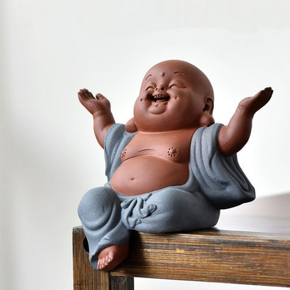 Yixing Zisha Purple Clay Tea Pet Buddha Shelf Wealth Bring Tea Play Decoration