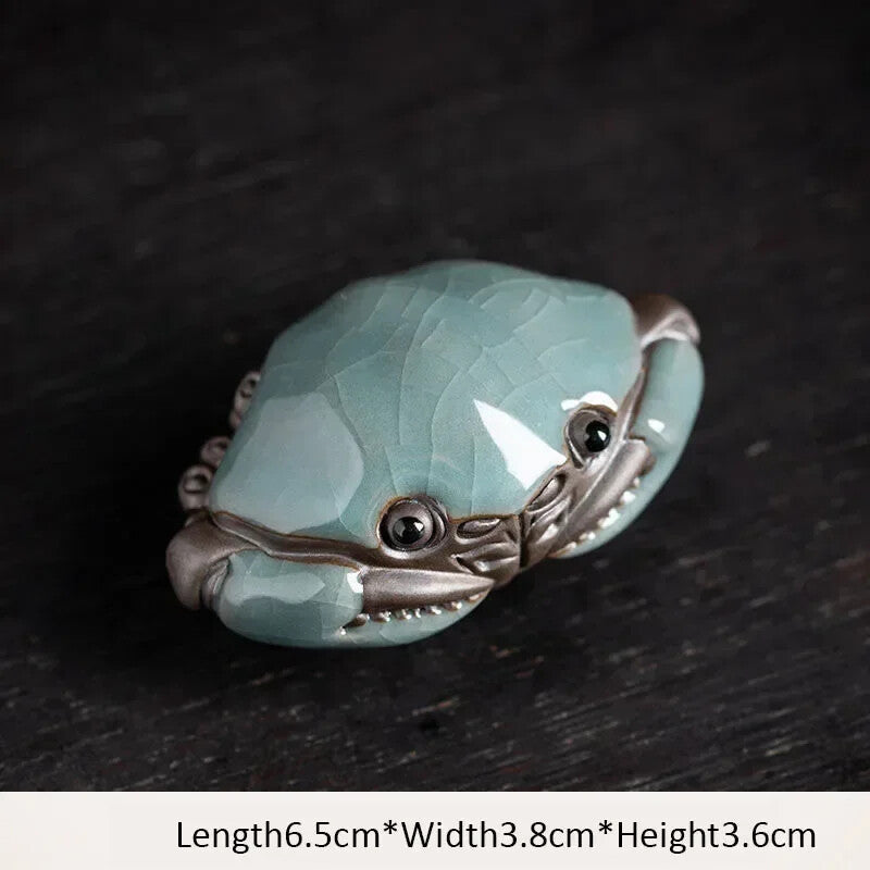 Ceramic Crab Tea Handmade Tea Pet Decoration Chinese Tea Table Accessories
