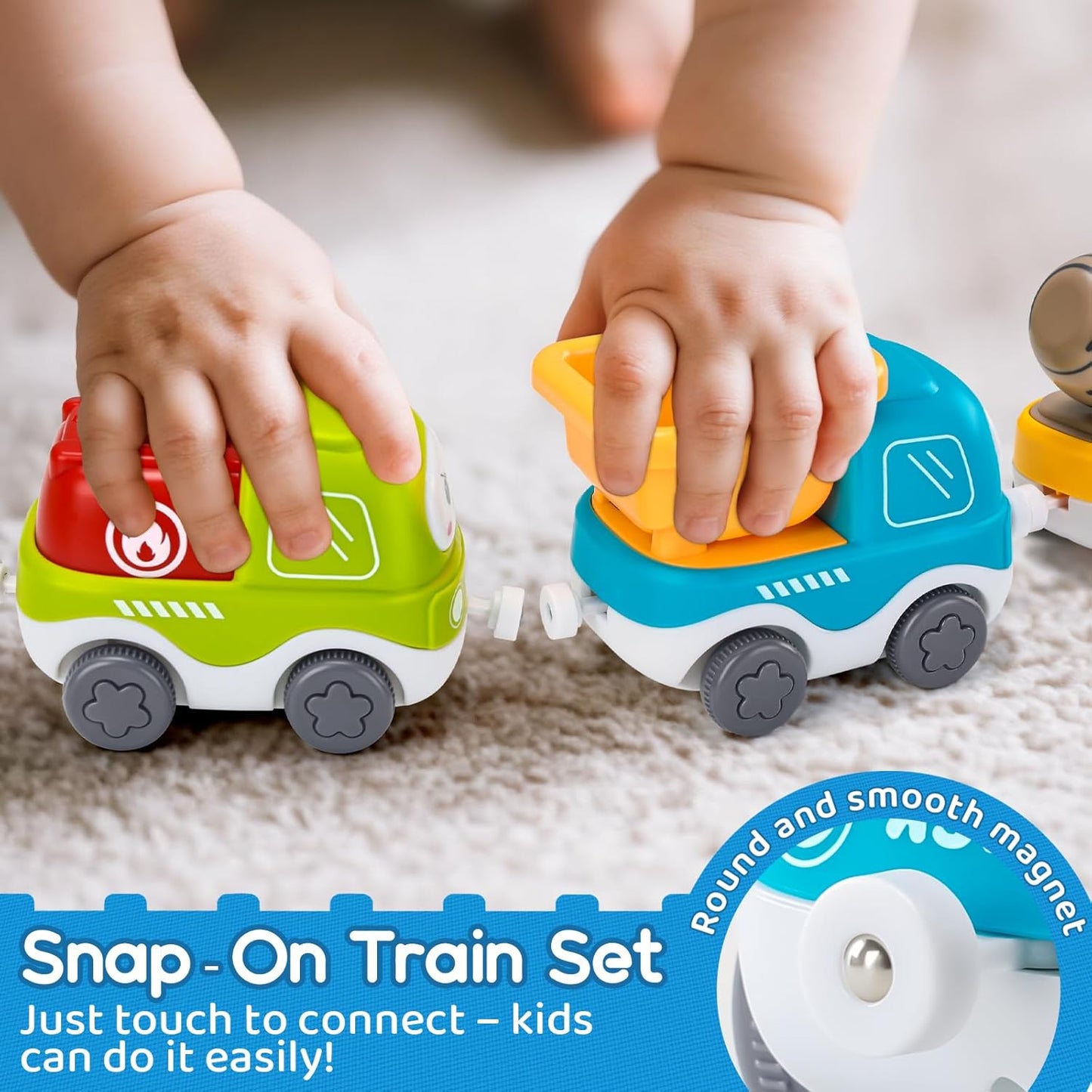 Electric Train Set for Toddlers with Steam Spray|Light&Music Magnetic Car Toy wi