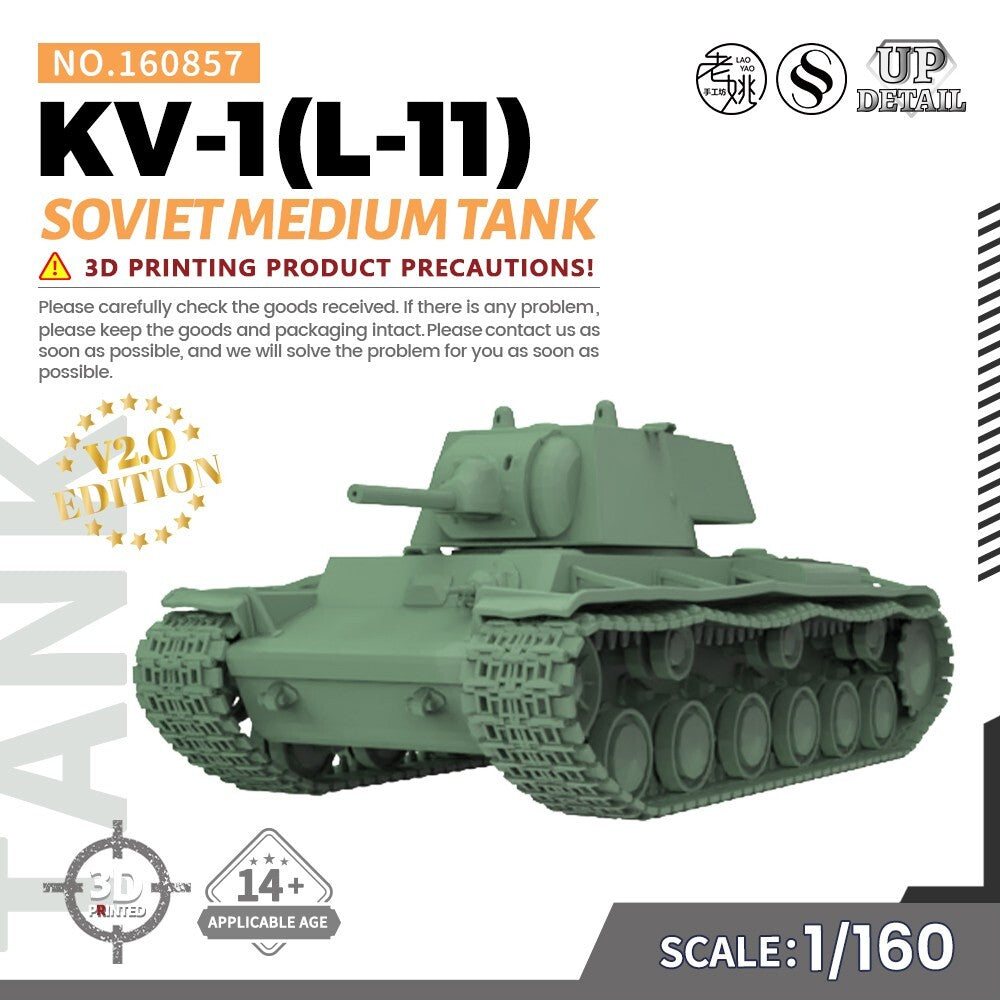 SSMODEL SS160857 1/160 Military Model Kit Soviet KV-1(L-11) Medium Tank
