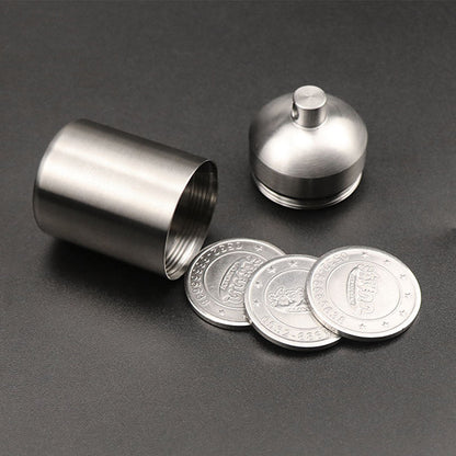 New Stainless Steel Waterproof Cans Case Travel Pills Container Box Key Pendant