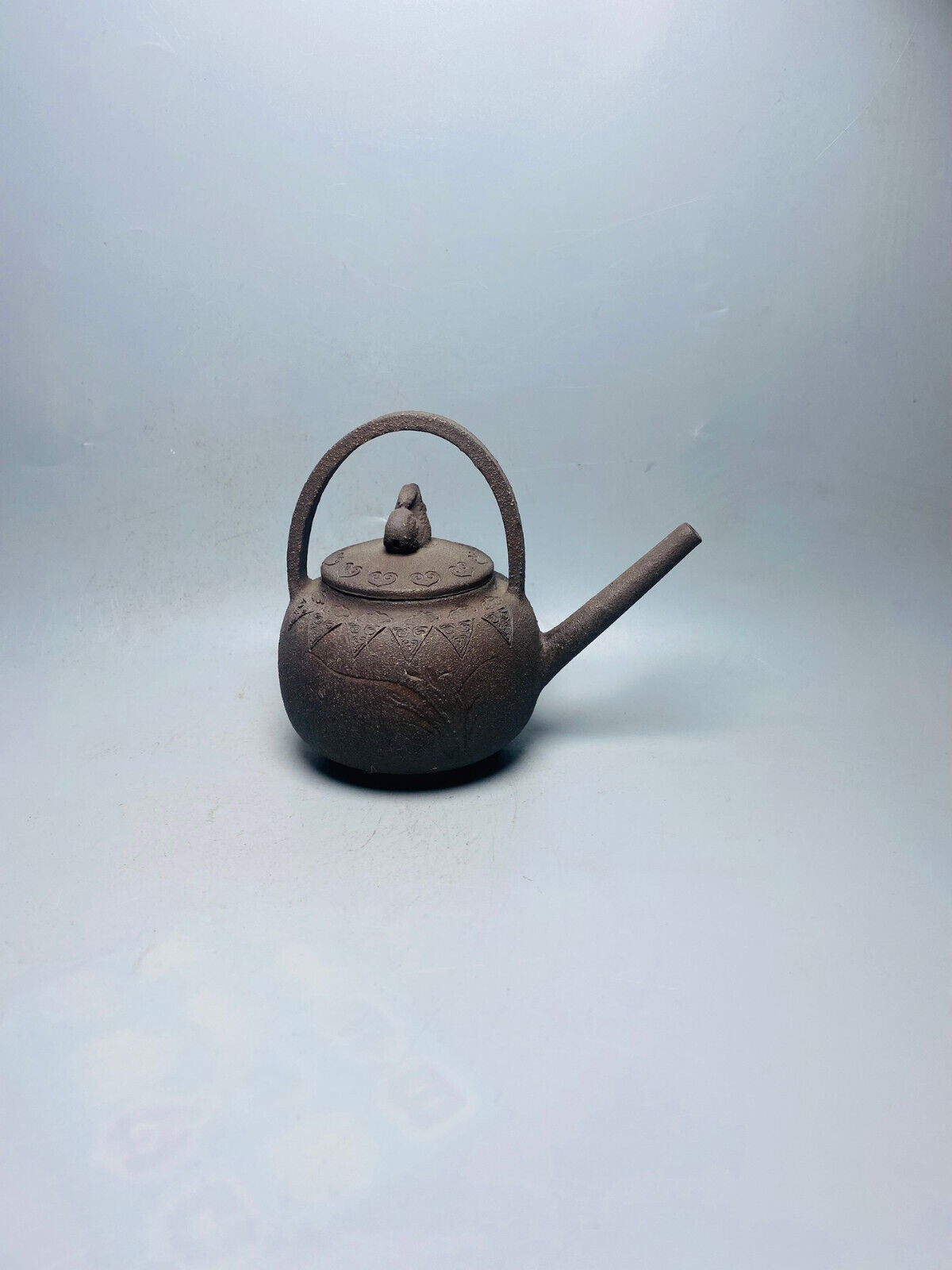 Chinese Yixing Zisha Clay Handmade Exquisite Teapot(提梁长嘴 底款：孟臣)