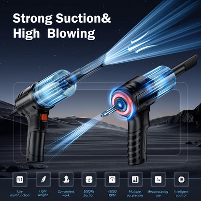 Wireless Mini Car Vacuum with Dual Function for Powerful Portable Dust Blowing-u