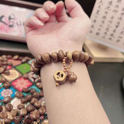 Cooke Bead Purple Golden Rat Carved Bracelet Funny Face Design