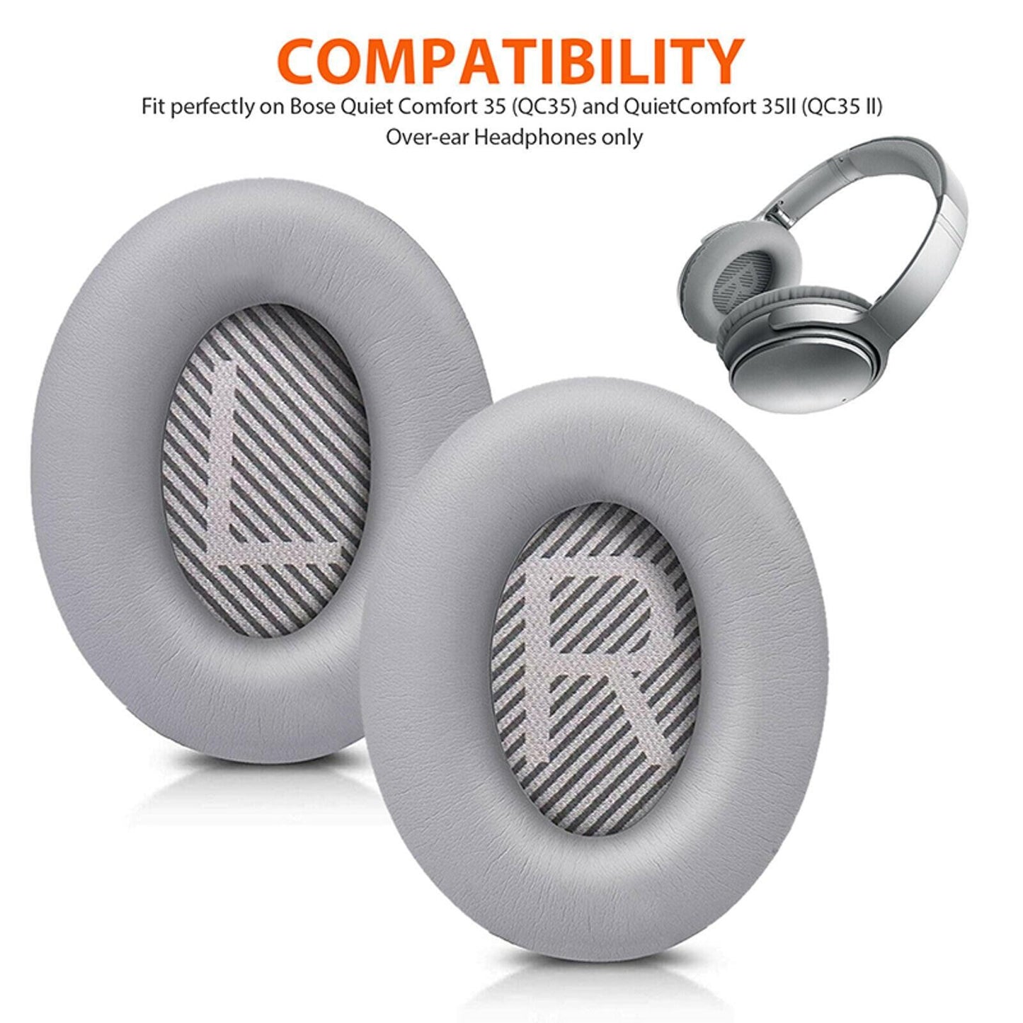 1Pair L+R Ear Pads Cushion Cover For Bose QuietComfort QC35/QC35 II Headphones