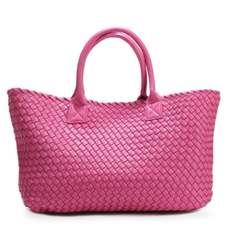 Woven Handbags Fashion Tide Weave Hand Shoulder Large Purse Shopping Basket Bag