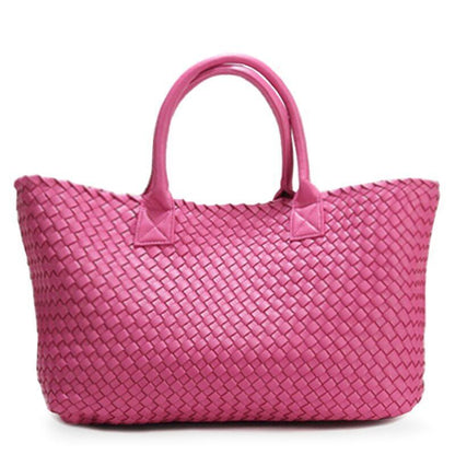 Woven Handbags Fashion Tide Weave Hand Shoulder Large Purse Shopping Basket Bag