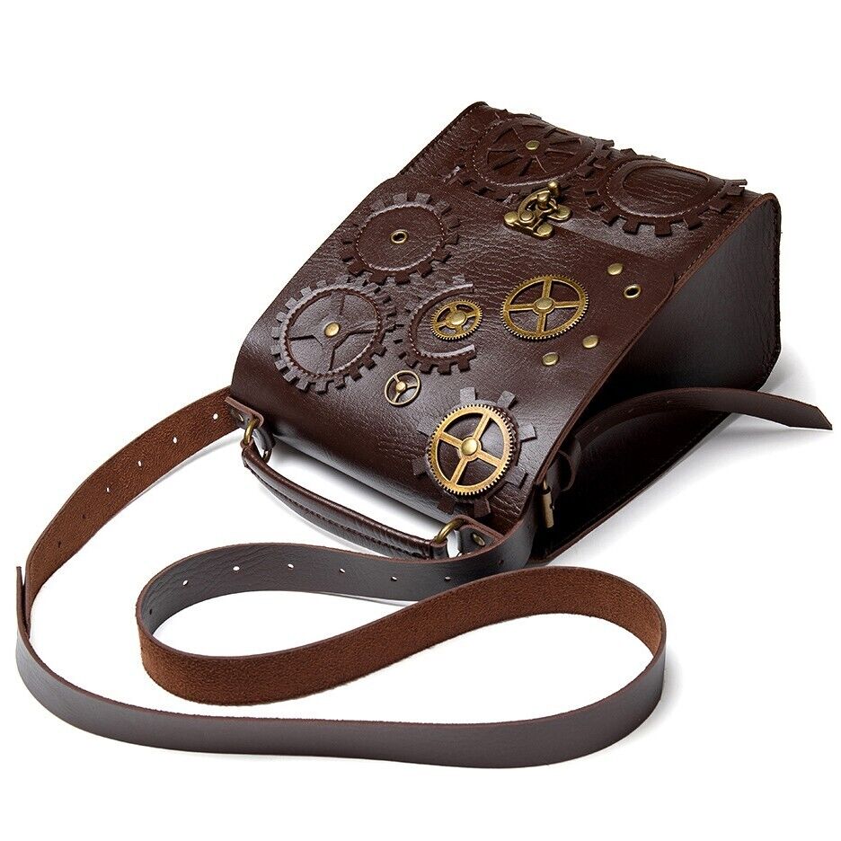 New Desinger Women's Handbag, Top PU Leather Steampunk Retro Sling Shoulder Bags